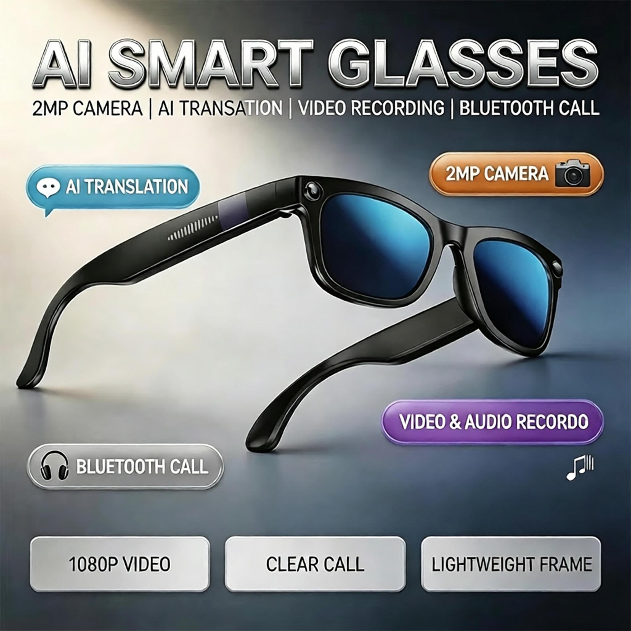 Audio Music Recording - Nuovi Occhiali Intelligenti AI Bluetooth con