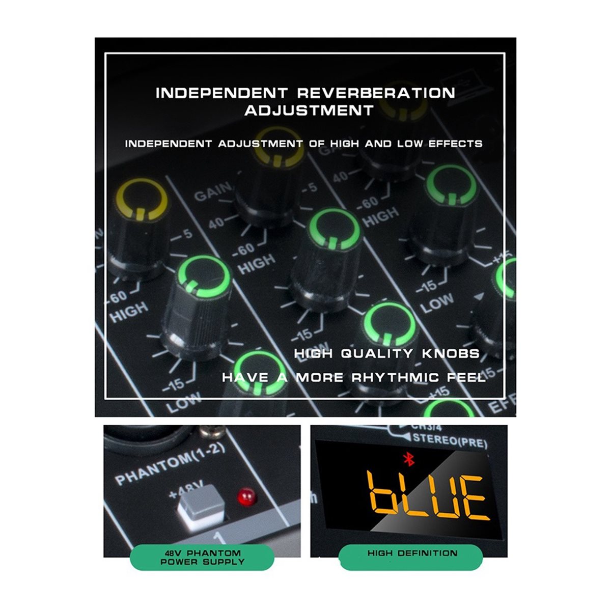 Audio Mixer 4 Channel - Mixer DJ Digitale Professionale SWXF, Console
