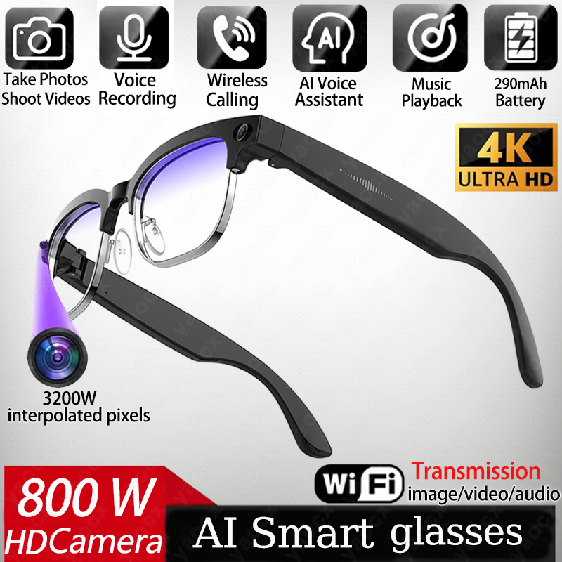 Audio Music Recording - Occhiali Smart AI 4K con Fotocamera