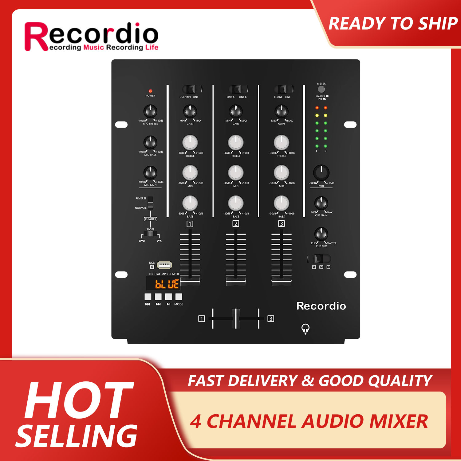 Audio Mixer 4 Channel - GAX-DM4 Mixer audio stereo professionale OEM