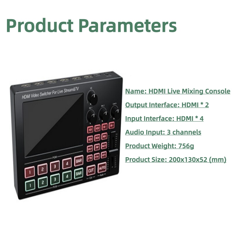 Audio Mixer 4 Channel - Mixer Video HDMI a 4 Canali
