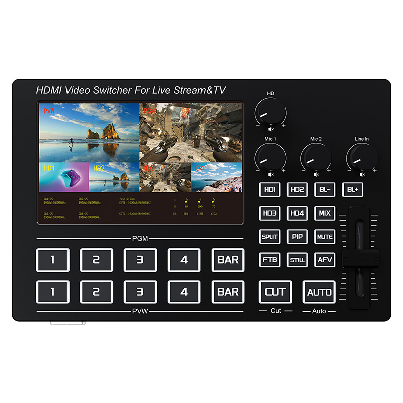 Audio Mixer 4 Channel - Mixer Video HDMI 4 Canali 1080P