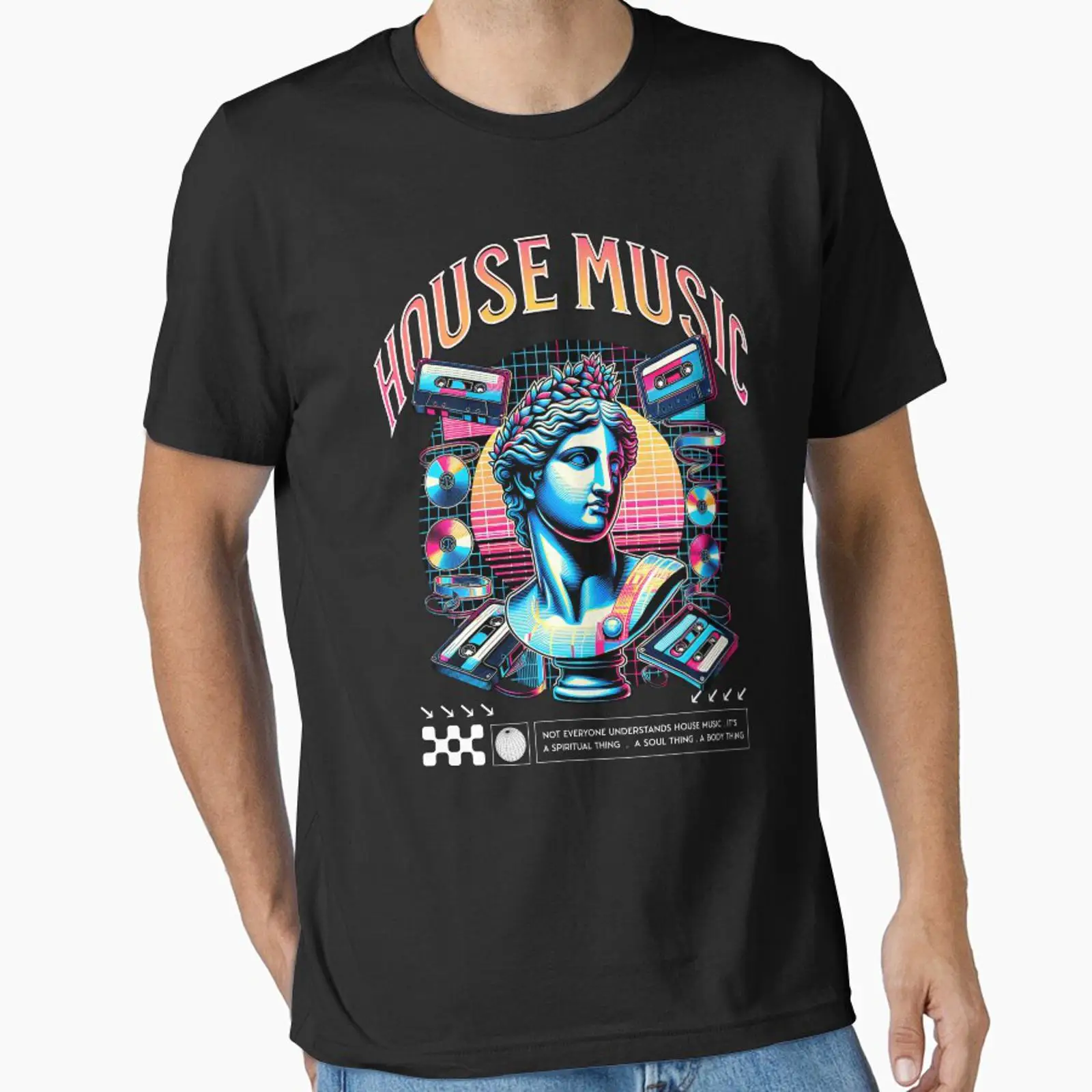Audio House Music - Maglietta HOUSE MUSIC con Stampa Icone