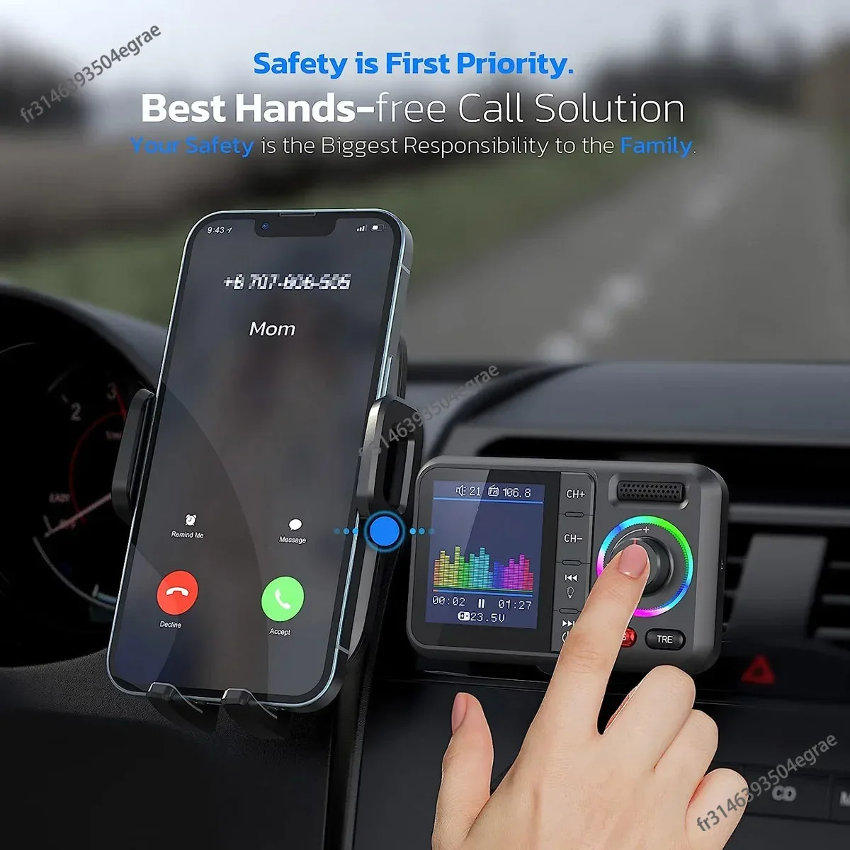 Audio Music Play - Trasmettitore FM Wireless con Grande Schermo