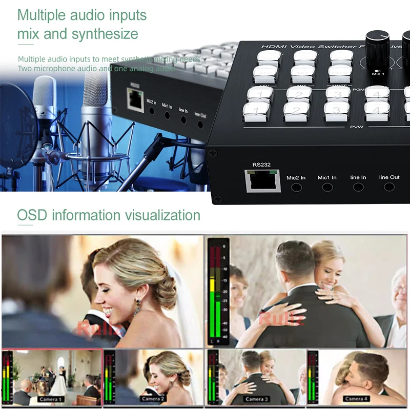 Mixer Video HDMI 1080P a 4 Can - Audio Mixer 4 Channel recensione e prezzo