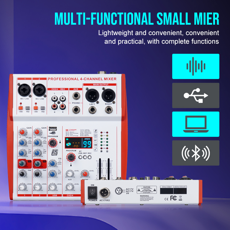 Mixer Audio Professionale a 4  - Audio Mixer 4 Channel recensione e prezzo
