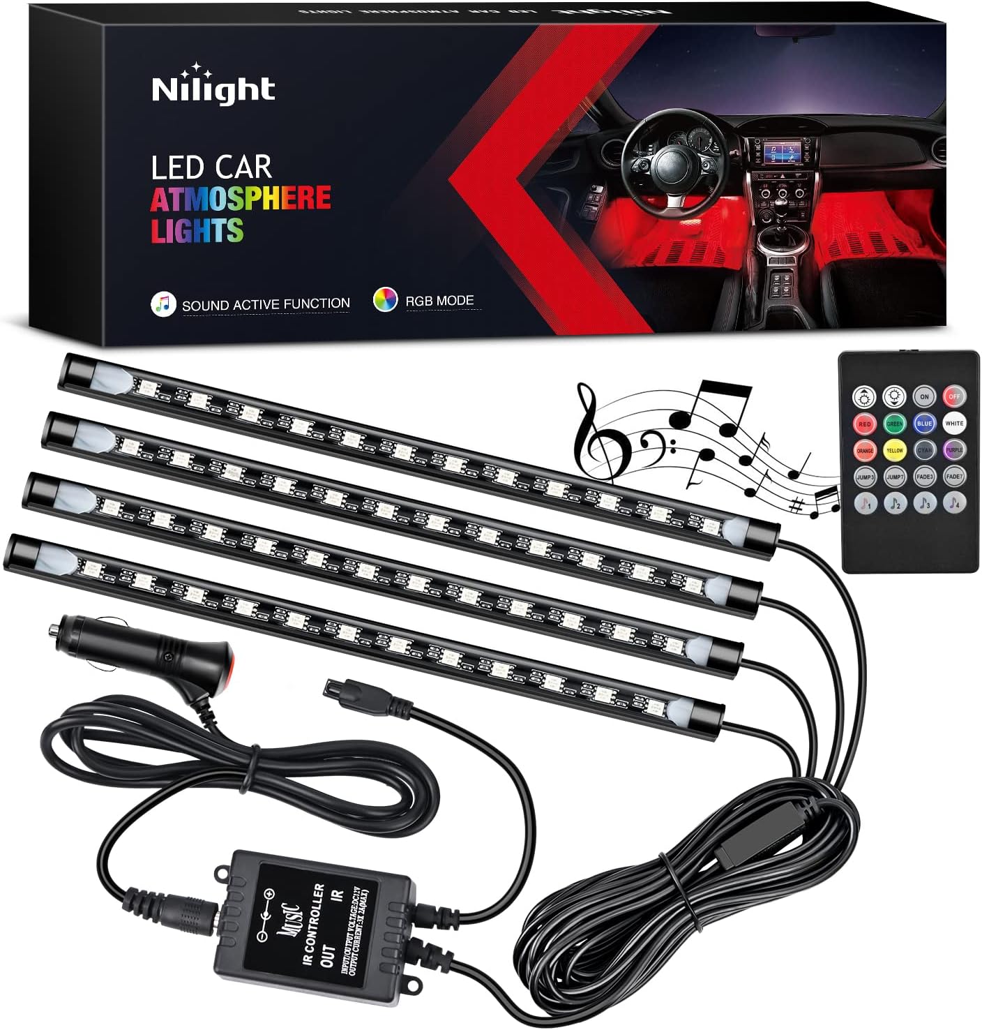 Nilight - TR-06 4 Pezzi 48 LED - Audio Music Light recensione e prezzo