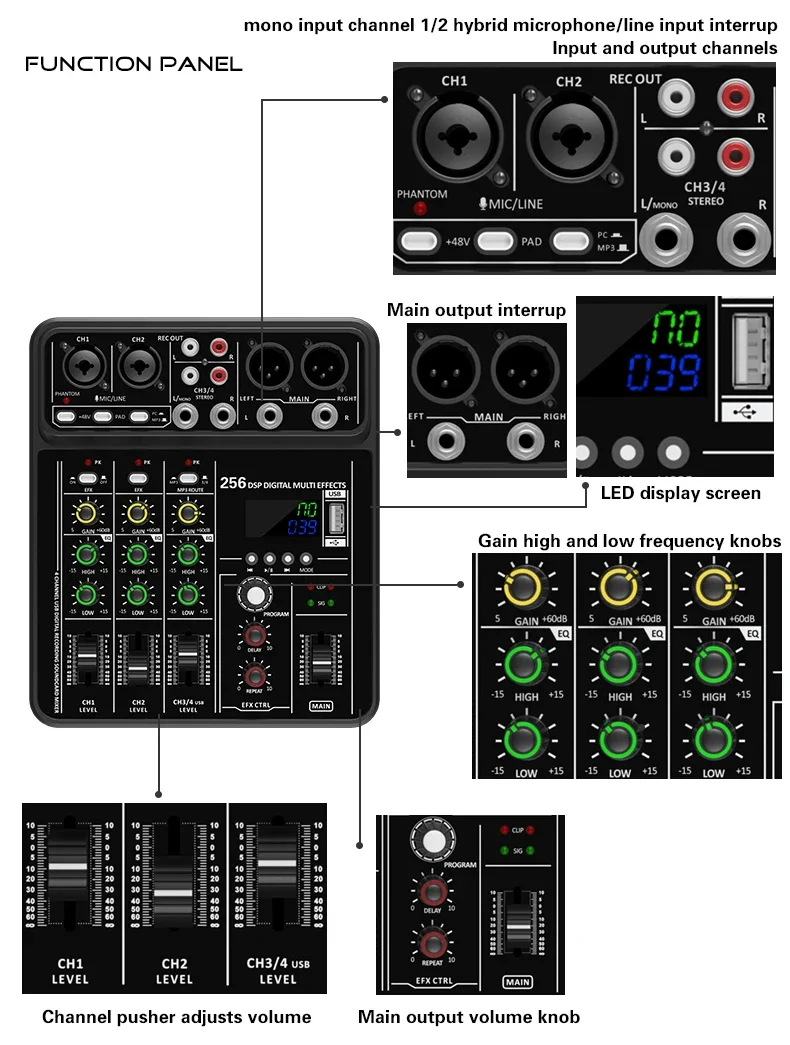 Mixer Audio con Interfaccia Bl - Audio Mixer 4 Channel recensione e prezzo