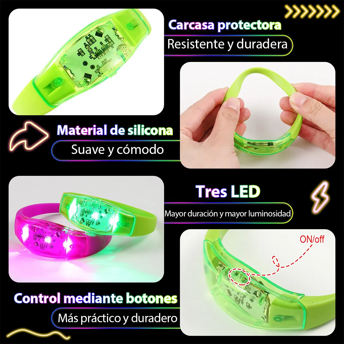 6 Braccialetti LED Attivati da - Audio Music Light recensione e prezzo